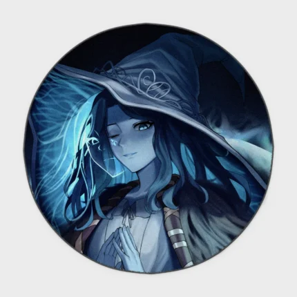 Bring the mystical world of *Elden Ring* to your space with this Ranni round rug. Its mysterious and elegant design is perfect for fans and adds a fantasy touch to any bedroom or decor.