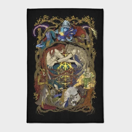 This Elden Art rug adds an elegant touch to your bedroom or fan gift collection. Its intricate design brings the mystical and fantasy-filled world of *Elden Ring* into your decor.