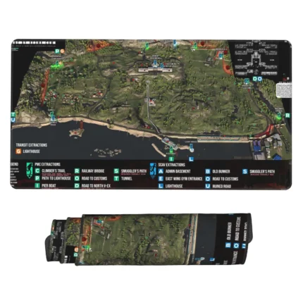 This Escape from Tarkov Shoreline map mouse pad is a tactical gaming desk mat, perfect for PMC fans, gaming setups, or collectors. A unique fan gift.