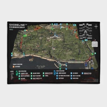 Step into the world of *Escape from Tarkov* with this unique EFT map rug. Perfect for your operator setup, it brings a tactical and immersive touch to any fan’s room.