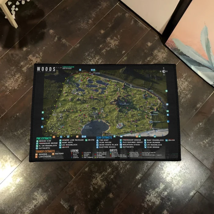 EFT Woods Map Rug – Cool Tactical Rug for PMC Decor - Image 2