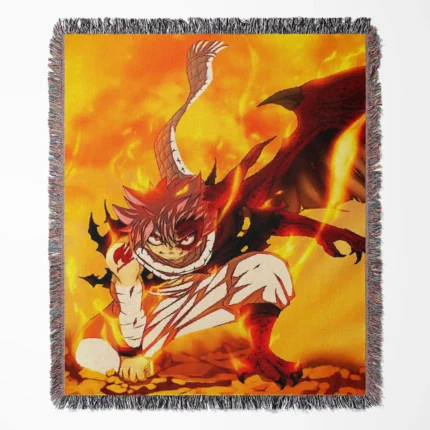 FT woven tapestry throw blanket, wall art and room decor, perfect gift for fans of fantasy anime and manga, adding magical energy to any room.
