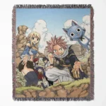FT woven tapestry throw blanket, vibrant home accent and room decor, anime-inspired decor perfect for fans of vibrant fantasy themes.