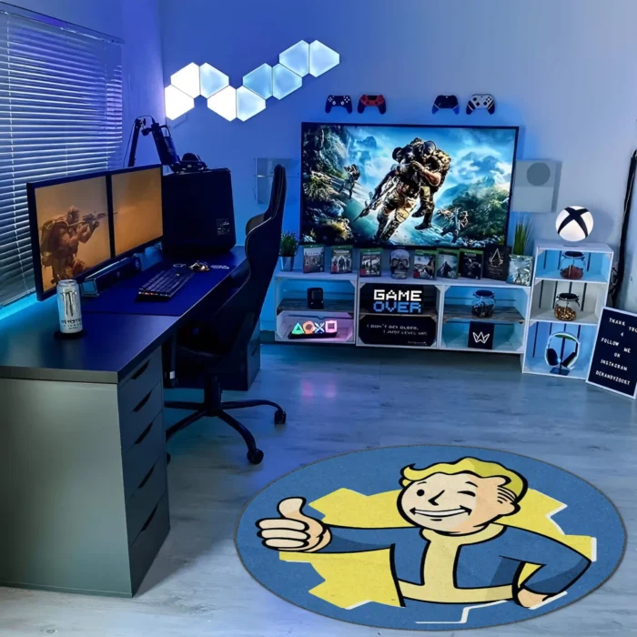Vault Boy Round Rug – Fun Game Rug for Gaming Room or Vault Setup - Image 3