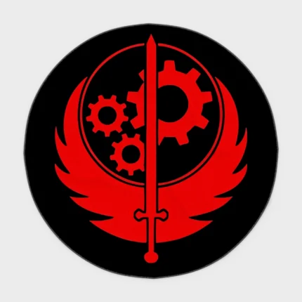 Bring the power and strength of the Brotherhood of Steel into your room with this round rug. Perfect for otaku spaces or fans of *Fallout*, it adds an epic gamer vibe to any room.