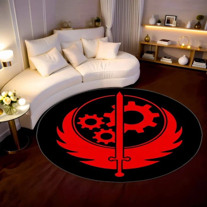 Brotherhood of Steel Round Rug – Epic Gamer Rug for Otaku or Fans - Image 2
