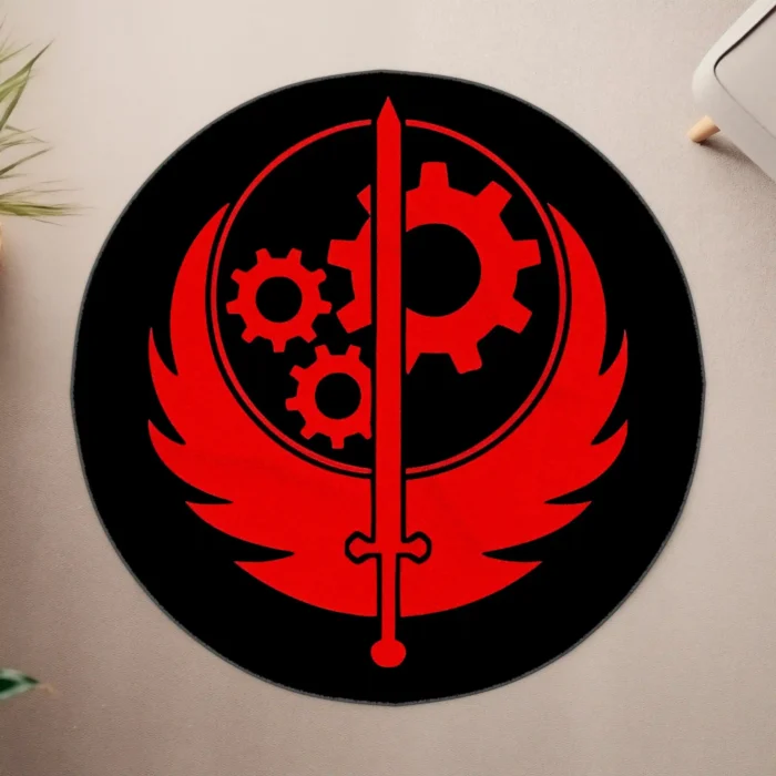 Brotherhood of Steel Round Rug – Epic Gamer Rug for Otaku or Fans - Image 4