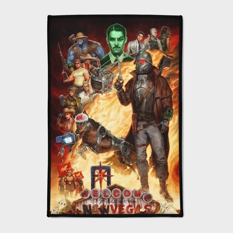 Step into the world of *Fallout: New Vegas* with this cool RPG carpet. Perfect for otaku rooms or retro decor, it brings the game's immersive atmosphere to life in any fan's space.