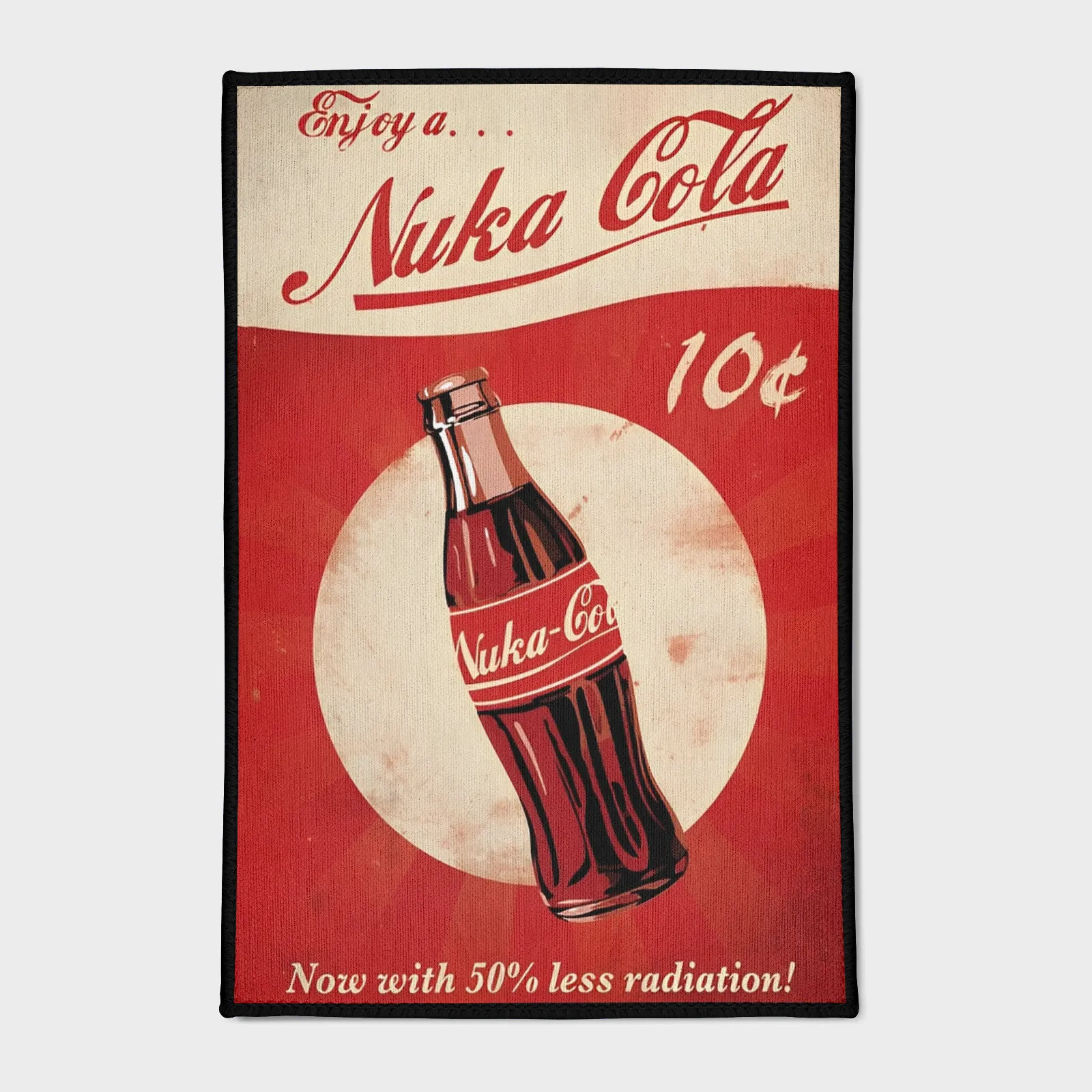 fallout-nuka-cola-rug-s4-1 Add some fun and nostalgia with this Nuka Cola rug from *Fallout*. Ideal for bedrooms or gaming setups, it brings the iconic game beverage into your space, making it a unique decor piece.