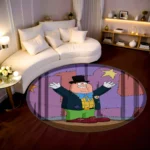 Peter Griffin Dad Round Rug – Funny Cartoon Carpet for Gaming Room Decor - Image 2