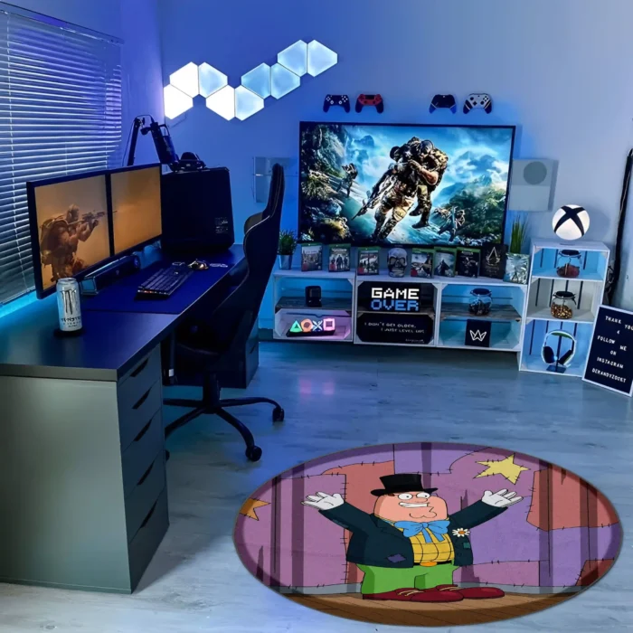 Peter Griffin Dad Round Rug – Funny Cartoon Carpet for Gaming Room Decor - Image 3
