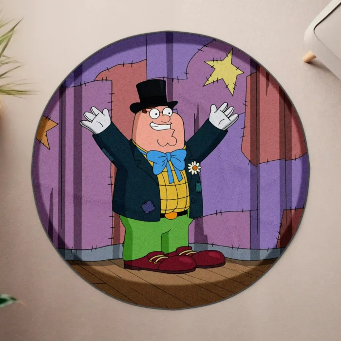 Peter Griffin Dad Round Rug – Funny Cartoon Carpet for Gaming Room Decor - Image 4