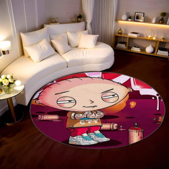 Stewie Round Rug – Cool Character Rug for Boys Room or Fan Gift - Image 2