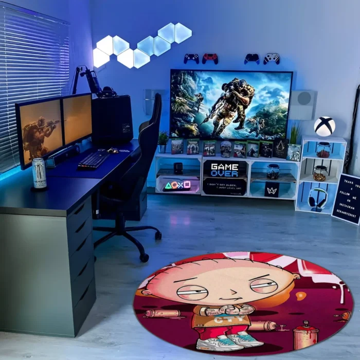 Stewie Round Rug – Cool Character Rug for Boys Room or Fan Gift - Image 3