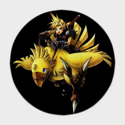 Chocobo lovers will adore this round rug, featuring the iconic fantasy creature. Great for kids' rooms or as a gift for fans, it adds a cute and vibrant touch to any space.