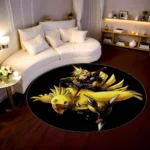 Chocobo Round Rug – Cute Fantasy Carpet for Kids Room or Fan Gift - Image 2