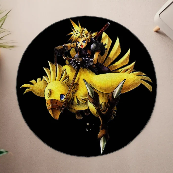 Chocobo Round Rug – Cute Fantasy Carpet for Kids Room or Fan Gift - Image 4