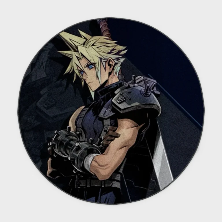 Bring the legendary Cloud Strife into your space with this Cloud round rug. Perfect for otaku rooms or bedroom decor, it captures the essence of a hero from one of the most iconic RPGs.