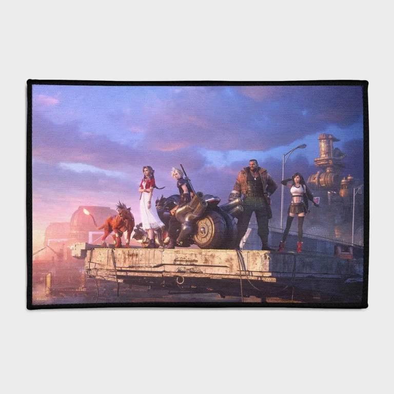 Step into the world of *Final Fantasy VII* with this epic game rug. Perfect for otaku bedrooms or gaming setups, it adds a bold and nostalgic touch to any fan's space, bringing the iconic RPG to life.