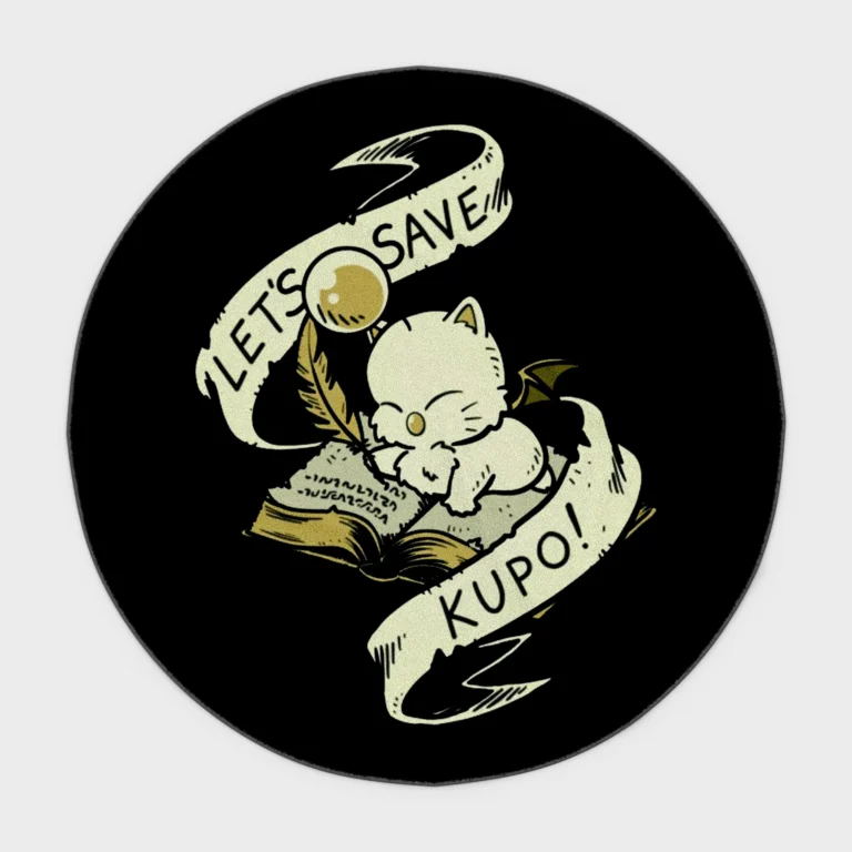 Add some fun and fantasy with this Moogle round rug. Ideal for girls' rooms or as a gift, it brings the adorable and quirky character from *Final Fantasy* into your home decor.