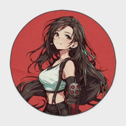 This Tifa round rug brings the strength and elegance of one of RPG’s favorite characters into your room. Ideal for otaku rooms or gaming setups, it adds stylish character to your space.