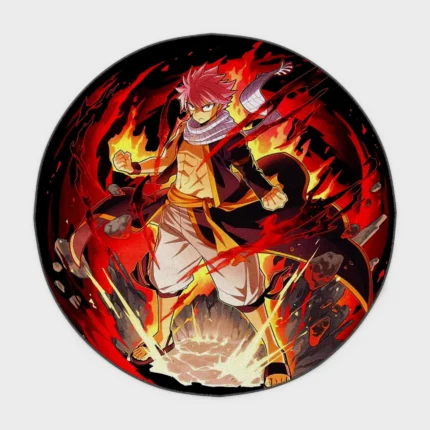 Step into the fiery world of *Fairy Tail* with this Natsu round rug. Perfect for bedrooms or gaming setups, it brings a fun and fiery vibe to your space, ideal for any fan.