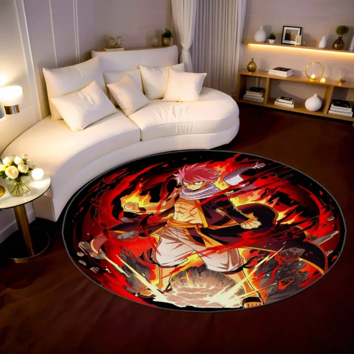 Natsu Round Rug – Fun Floor Mat for Bedroom or Gaming Setup - Image 2