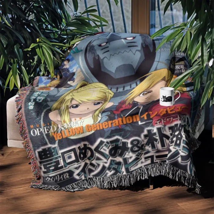FA Manga Cover Woven Tapestry Throw Blanket – Iconic Wall Rug, Room & Home Decor, Gift for Fans - Image 3