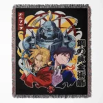 FA woven tapestry throw blanket, unique room decor and wall art, perfect collectible gift for fans of the steampunk-inspired FA universe.