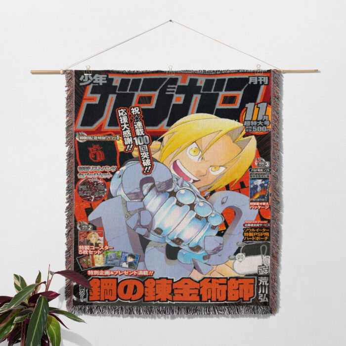 FA Manga Cover Anime Woven Tapestry Throw Blanket – Iconic Wall Art, Room & Home Decor, Perfect Gift - Image 2