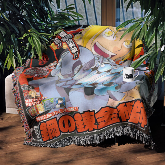 FA Manga Cover Anime Woven Tapestry Throw Blanket – Iconic Wall Art, Room & Home Decor, Perfect Gift - Image 3