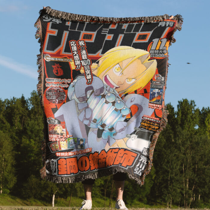 FA Manga Cover Anime Woven Tapestry Throw Blanket – Iconic Wall Art, Room & Home Decor, Perfect Gift - Image 4