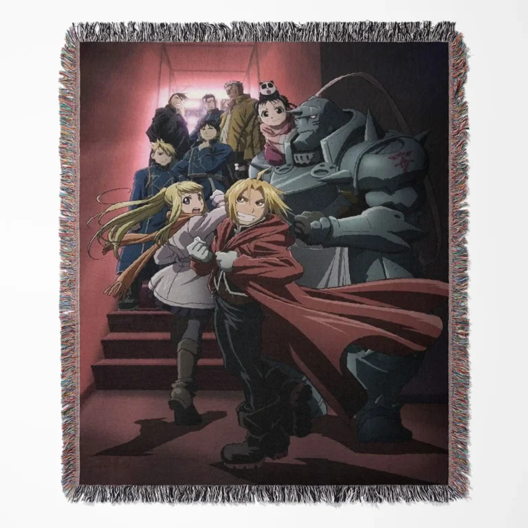 FA woven tapestry throw blanket, cozy throw and room decor, stylish accent piece for fans of the FA series to enjoy in any room.