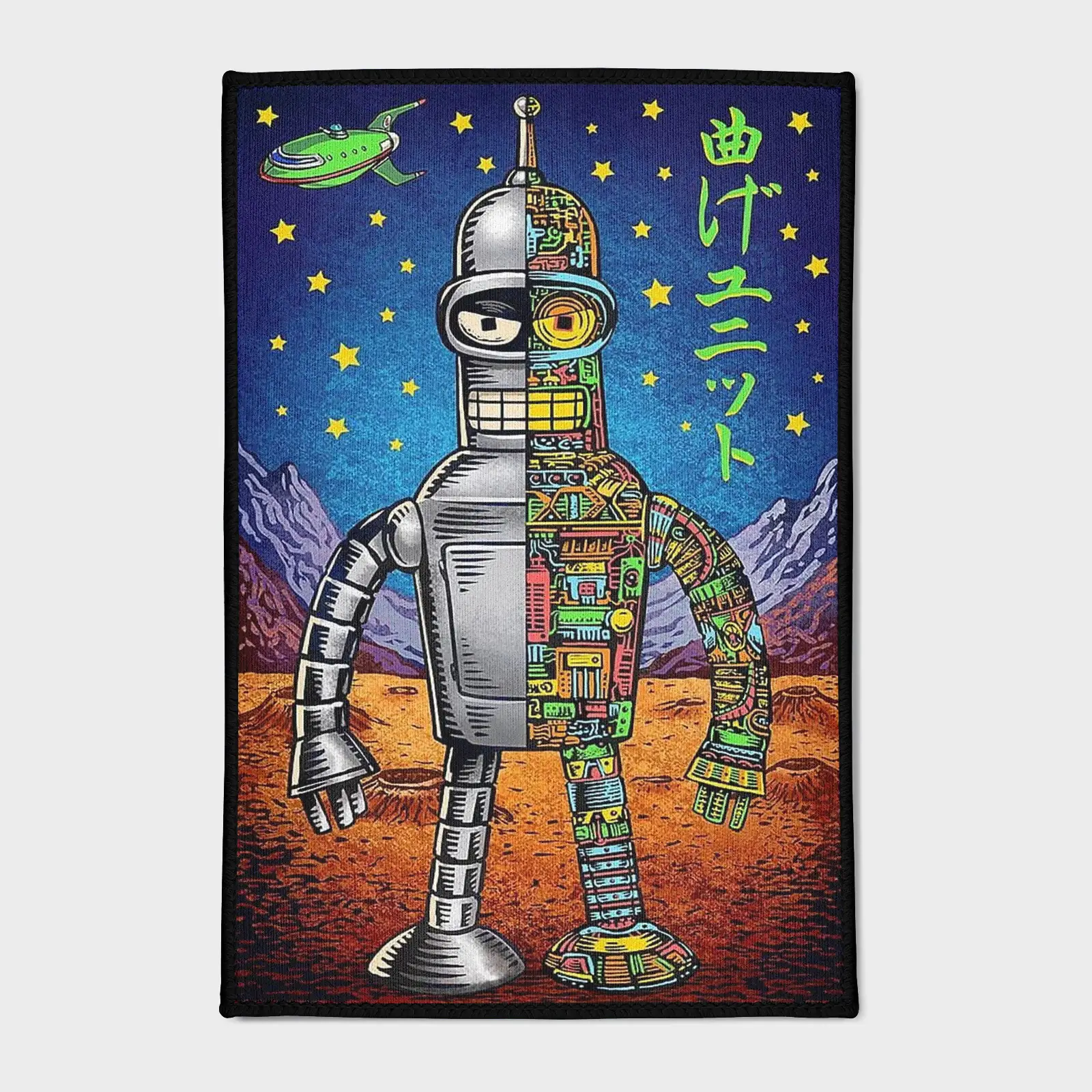 futurama-rug-s2-1 Step into the sci-fi universe of *Futurama* with this cool rug. Ideal for gaming rooms or as a fan gift, it adds a fun and quirky vibe to your decor, perfect for fans of the show.