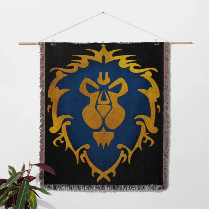 WOW Alliance Woven Tapestry Throw Blanket – Stylish Wall Rug, Room Decor, Collectible Merch - Image 2
