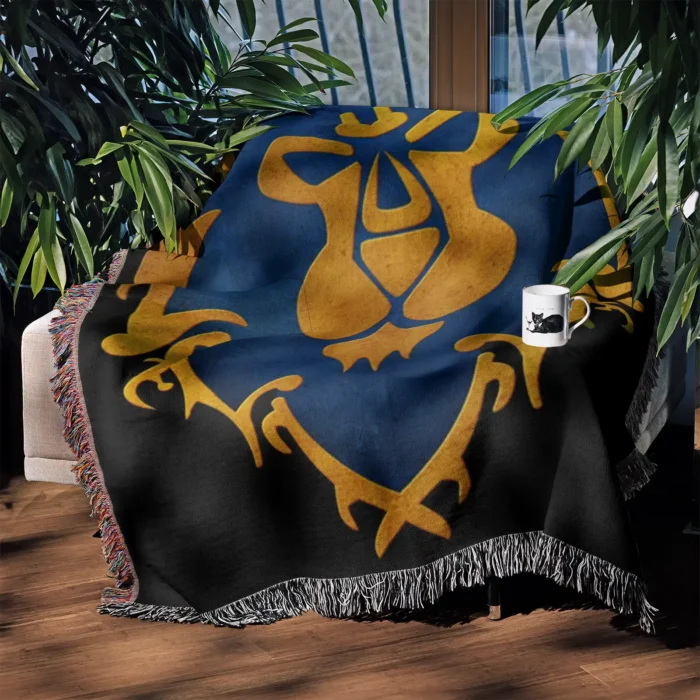 WOW Alliance Woven Tapestry Throw Blanket – Stylish Wall Rug, Room Decor, Collectible Merch - Image 3