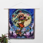 Zelda Majora’s Mask Woven Tapestry Throw Blanket – Fun Wall Art, Room Decor, Picnic Mat, Cozy Home Decor - Image 2