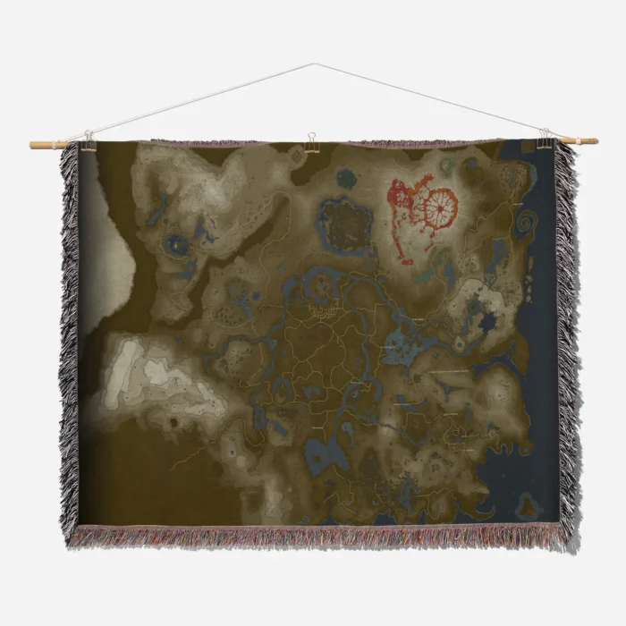 Tears of the Kingdom Map Woven Tapestry Throw Blanket – Unique Wall Art, Room Decor, Collectible Accent - Image 2