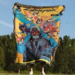 2077 Woven Tapestry Throw Blanket – Cozy Wall Art, Home Decor & Gamer Merch - Image 4