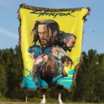 Cyberpunk Woven Tapestry Throw Blanket – Soft Wall Rug, Unique Room Decor & Cozy Gift - Image 4