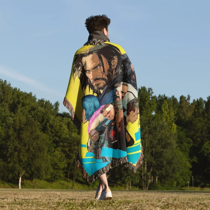 Cyberpunk Woven Tapestry Throw Blanket – Soft Wall Rug, Unique Room Decor & Cozy Gift - Image 5