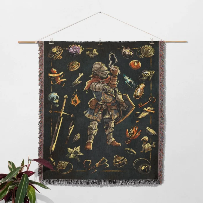 Souls Knight Inventory Woven Tapestry Throw Blanket – Epic Wall Art, Wall Rug, Room & Home Decor - Image 2