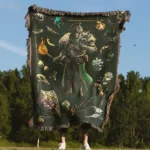 Souls Sorcerer Inventory Woven Tapestry Throw Blanket – Stylish Wall Rug, Room Decor, Collectible Merch - Image 4