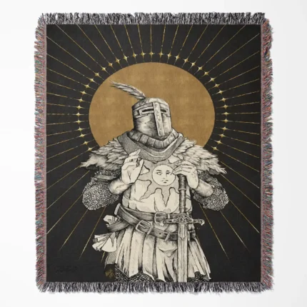 Dark Souls woven tapestry throw blanket, designed with stylish home decor and wall rug design, making it an ideal collectible gift for Dark Souls enthusiasts.