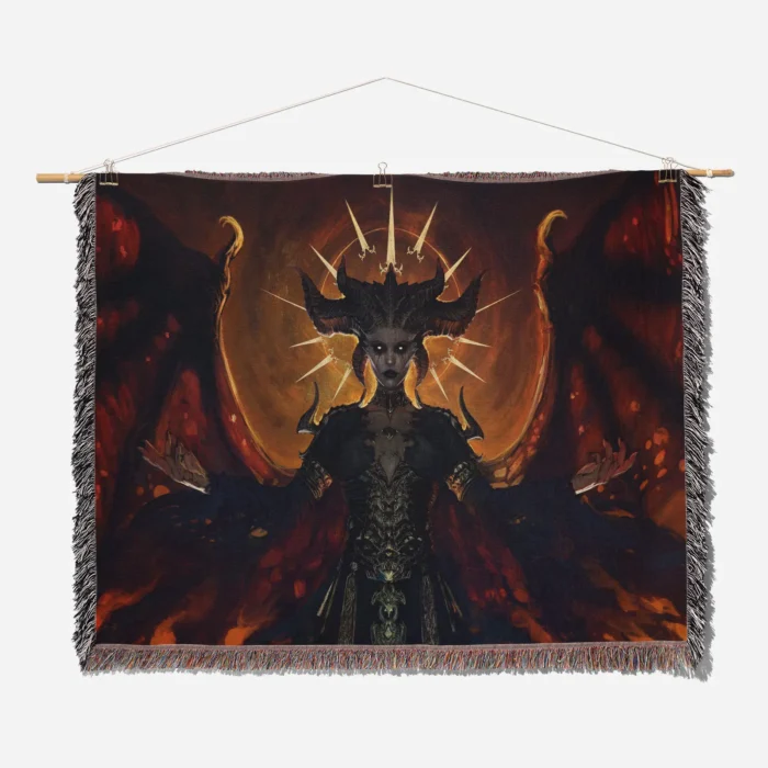 Diablo Woven Tapestry Throw Blanket – Dark Fantasy Wall Art, Iconic Room Decor, Perfect Gamer Gift - Image 2