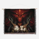 Diablo Woven Tapestry Throw Blanket – Vintage Wall Rug, Cozy Home Decor, Ideal Collectible for Fans - Image 2