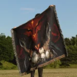 Diablo Woven Tapestry Throw Blanket – Vintage Wall Rug, Cozy Home Decor, Ideal Collectible for Fans - Image 3