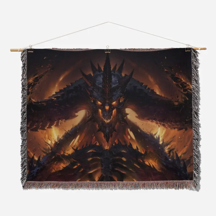 Diablo Woven Tapestry Throw Blanket – Stylish Wall Art, Versatile Picnic Mat, Perfect Gaming Room Accent - Image 2