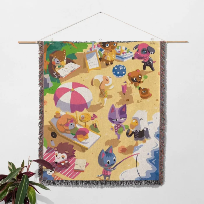 ACNH Woven Tapestry Throw Blanket – Cute Wall Art, Cozy Room & Home Decor, Perfect Gift - Image 2