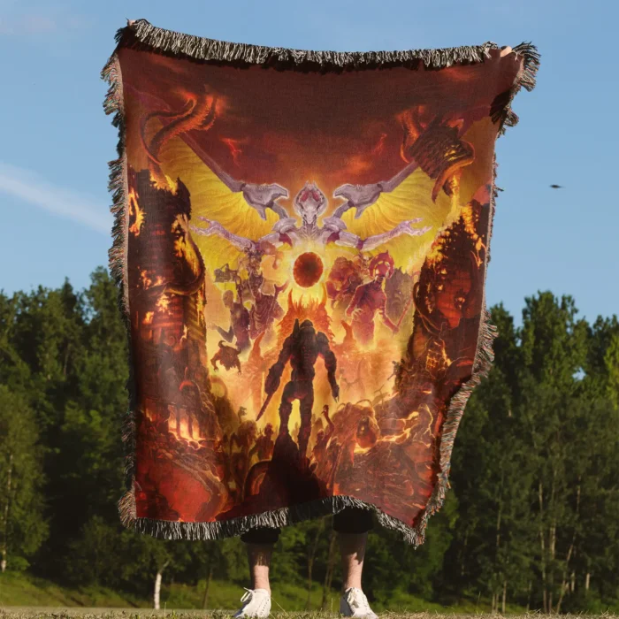 Doom Woven Tapestry Throw Blanket – Fun Wall Art, Picnic Mat, Room Decor, Perfect Gift - Image 4